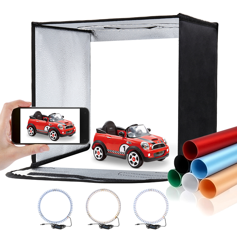 Photography Lighting Kit With Backdrop - 11,8x11,8 дюйма складной световой короб для