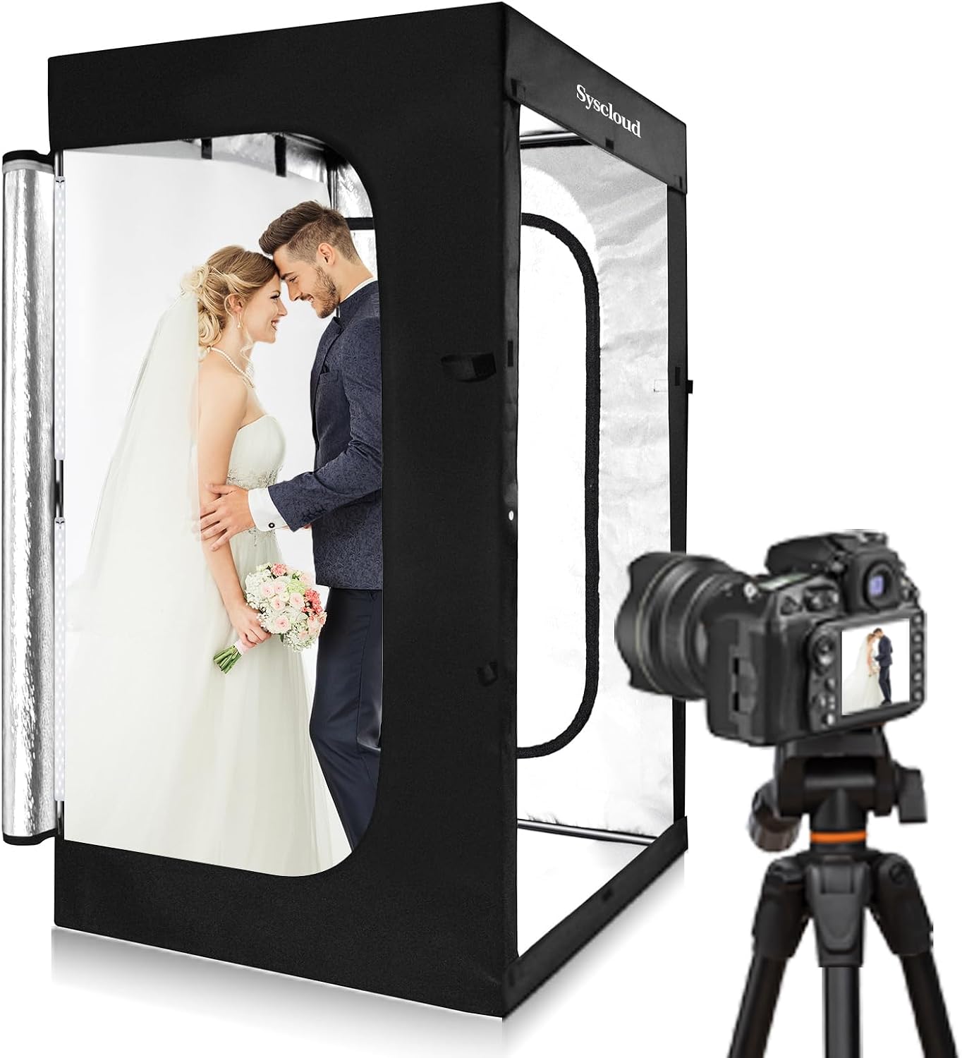 Photography Lighting Kit With Backdrop - Светодиодная фотостудия с регулируемой яркостью, 47x39x78