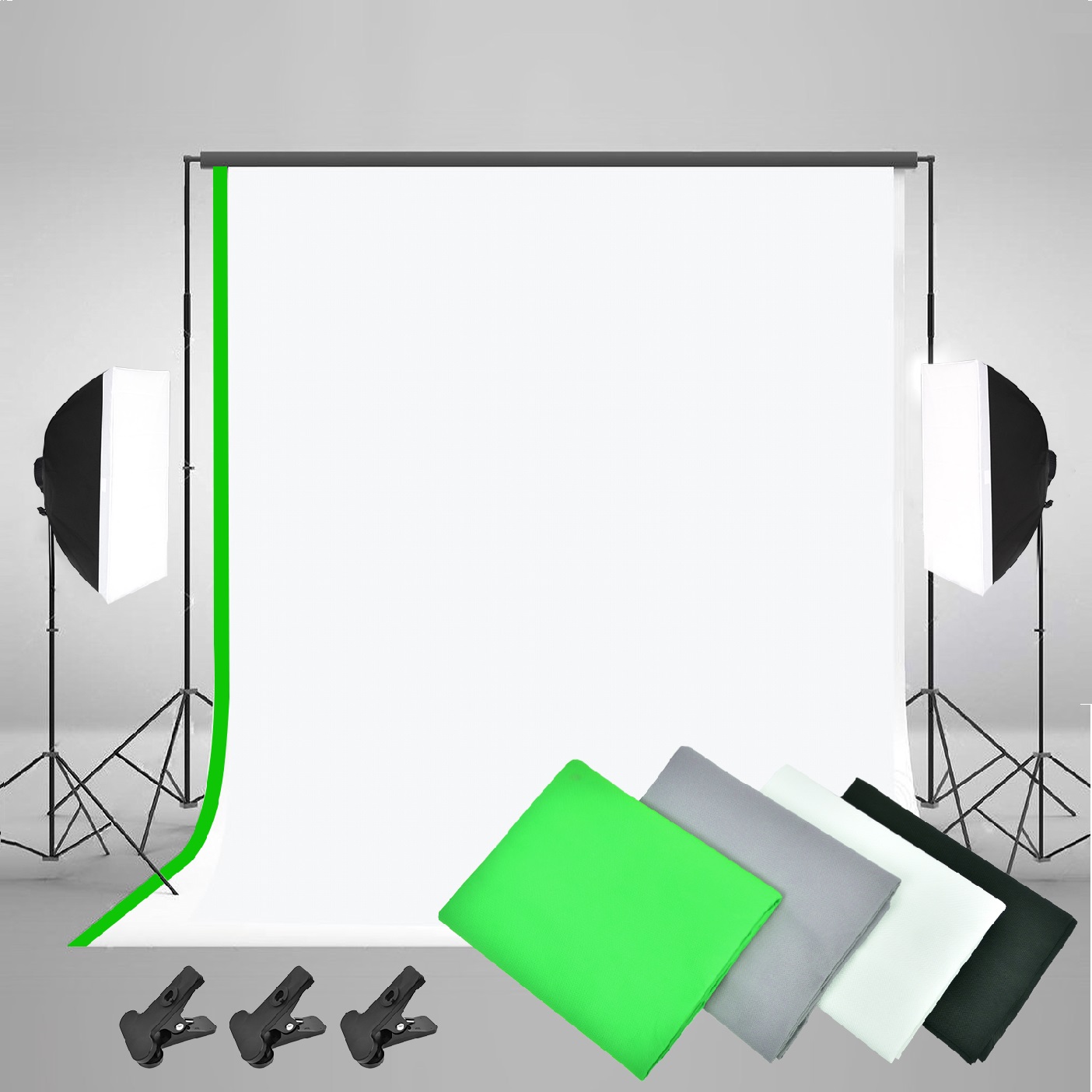 Полный комплект для фотосъемки – обзор и цена Photography Lighting Kit With Backdrop